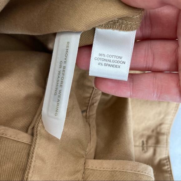 Ann Taylor Loft Tan Khaki Belted Skirt Sz 10P - Picture 2 of 5